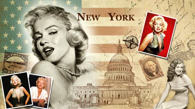 Fototapeta Vintage print z Monroe