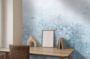 Wybierz Fototapeta Suche kwiaty stepowy niebieskie Styl boho na ścianę