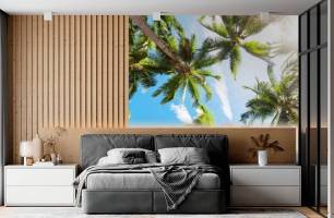 Wybierz Fototapeta korony palm Mural ścienny do sufitu na ścianę