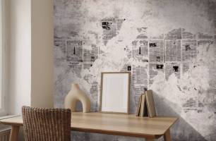 Wybierz Fototapeta Mapa świata z efektem przeszłości Korzeń tapety na ścianę