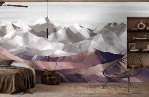 Wybierz Fototapeta Góry skandynawskie fioletowy akcent Miejsce inspiracji na ścianę