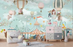 Wybierz Fototapeta balony nad kopułą cyrku  na ścianę