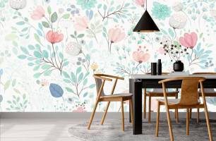 Wybierz Fototapeta Kwiaty szablonowe Fototapeta w stylu skandynawskim na ścianę