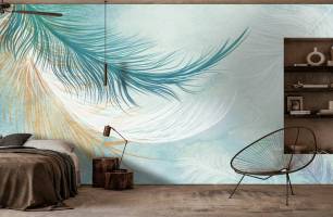 Wybierz Fototapeta Wektor niebieskie pióra Pióra tapety na ścianę