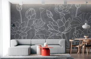Wybierz Fototapeta wektor lotosy Tapeta w łazience na ścianę