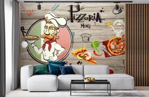 Wybierz Fototapeta dla miłośników pizzy Tapeta na kawiarnię na ścianę