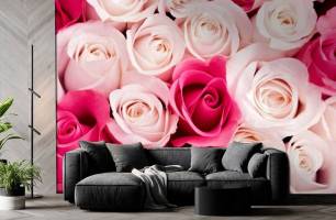 Wybierz Fototapeta różowe pąki róż  na ścianę