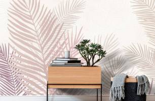 Wybierz Fototapeta Liścia tropikalne rożowe Tapeta w sypialni na ścianę