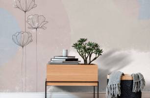 Wybierz Fototapeta Kwiaty liniowe Tapeta w sypialni na ścianę