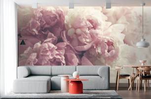 Wybierz Fototapeta różowe piwonie Tapeta w sypialni na ścianę