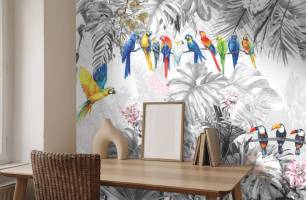 Wybierz Fototapeta Papugi w tropikach Wieczne wakacje na ścianę