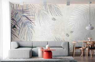 Wybierz Fototapeta Design zaawansowany gałązek palmowych Tapeta w sypialni na ścianę