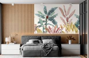 Wybierz Fototapeta Kolorowe liścia tropikalne Tapeta do kuchni na ścianę
