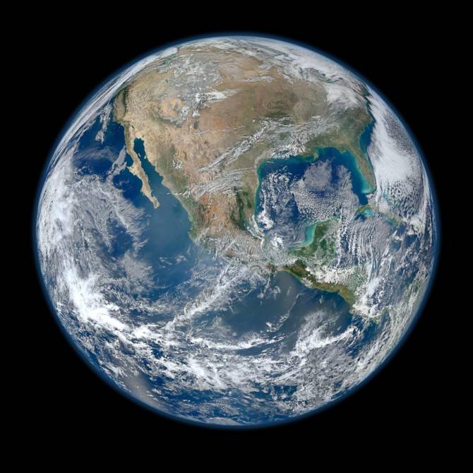 Fototapeta planeta Ziemia na czarnym tle