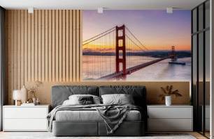 Wybierz Fototapeta most Golden Gate o zachodzie słońca Tapeta miasto na ścianę