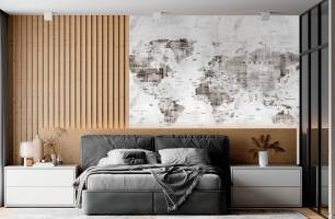 Wybierz Fototapeta Mapa świata szara Tapeta w sypialni na ścianę