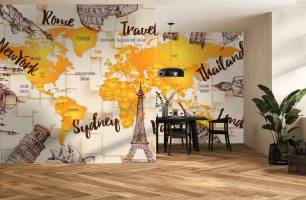 Wybierz Fototapety mapa świata Mapa tapety świata na ścianę