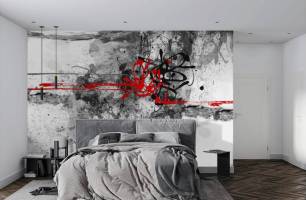 Wybierz Fototapeta Szara ściana czarno biała w stylu japońskim  na ścianę