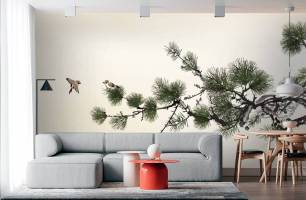 Wybierz Fototapeta Gałezie choinki Tapeta w salonie na ścianę
