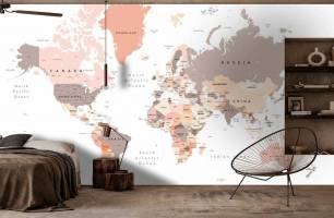 Wybierz Fototapeta Mapa na białym tle Mapa tapety świata na ścianę