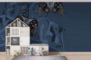 Wybierz Fototapeta PlayStation niebieskie Tapety do pokoju dziecięcego na ścianę