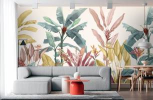 Wybierz Fototapeta Kolorowe liścia tropikalne  na ścianę