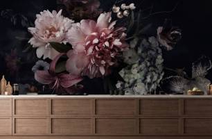 Wybierz Fototapeta Vintage ciemny bukiet Bukiet kwiatów na ścianę