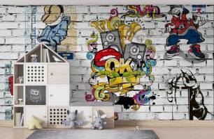 Wybierz Fototapeta ściana 3D z graffiti  na ścianę