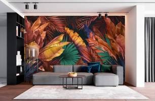 Wybierz Fototapeta Liścia w jeseniem kolorze Tapeta w salonie na ścianę