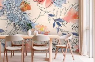 Wybierz Fototapeta Elegancki kwiaty Abstrakcyjne kwiaty na ścianę
