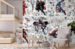 Wybierz Fototapeta Komiksy gazetą bohaterowie  na ścianę