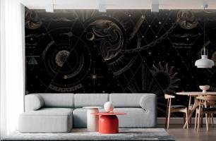 Wybierz Fototapeta orientalny wzór w stylu Art linii Tapeta w salonie na ścianę