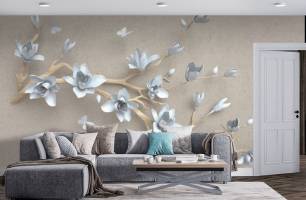 Wybierz Fototapeta Gałąz kwiatnącą Tapeta w salonie na ścianę