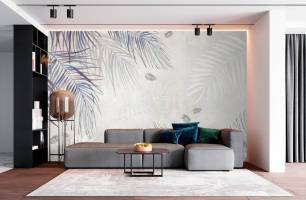 Wybierz Fototapeta Design zaawansowany gałązek palmowych Tapeta w sypialni na ścianę