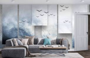 Wybierz Fototapeta 3d ściana z ptakami Tapeta w sypialni na ścianę