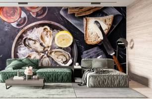 Wybierz Fototapeta ostrygi Tapeta na kawiarnię na ścianę