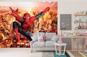 Wybierz Fototapeta Spiderman nad miastem Korzeń tapety na ścianę