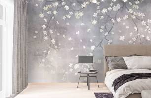 Wybierz Fototapeta Gałęzia z kwiatami Tapeta w sypialni na ścianę