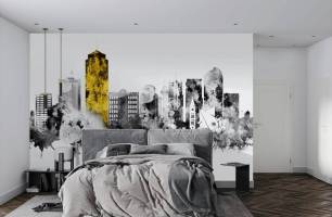 Wybierz Fototapeta Miasto abstrakcja złoto Tapeta do biura na ścianę
