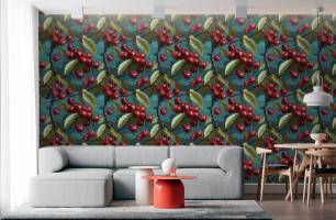 Wybierz Fototapeta Wiśnie wzór szablonowy Tapeta do kuchni na ścianę