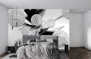 Wybierz Fototapeta 3D koła geometria Tapeta do biura na ścianę