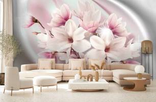 Wybierz Fototapeta fioletowe magnolie Fototapety kwiaty na ścianę