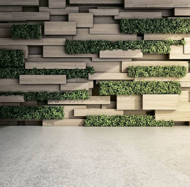 Fototapeta 3D ściana z zielenią