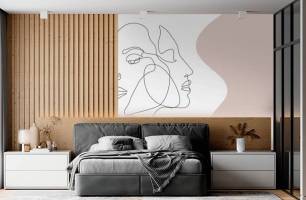 Wybierz Fototapeta Twarz kobiety liniowy Tapeta w sypialni na ścianę
