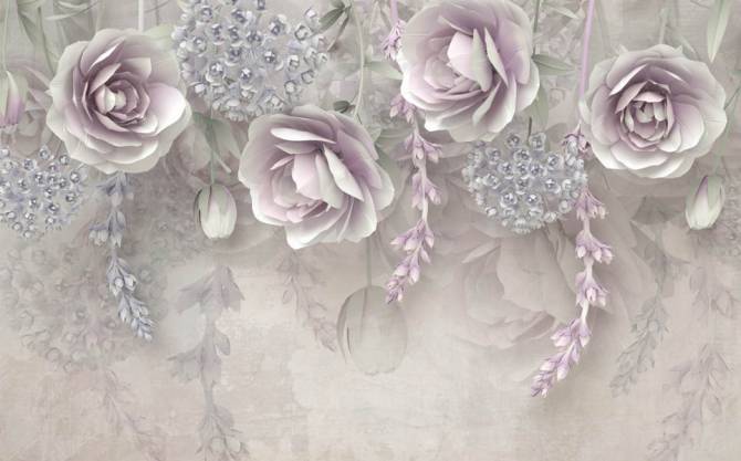 Fototapeta fioletowe kwiaty 3D