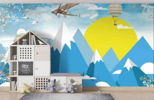 Wybierz Fototapeta Góry skandynawskie błękitny Tapety do pokoju dziecięcego na ścianę
