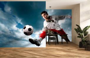Wybierz Tapeta piłkarz z piłką Sportowe tapety na ścianę