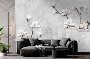 Wybierz Fototapeta gałęzie magnolii Korzeń tapety na ścianę