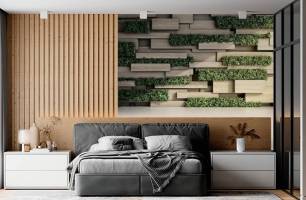 Wybierz Fototapeta 3D ściana z zielenią Tapeta do kuchni na ścianę