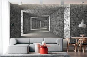 Wybierz Fototapeta szary tunel 3D Mural ścienny na korytarzu na ścianę